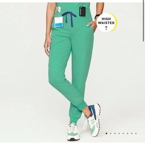 Figs surgical green high waisted joggers